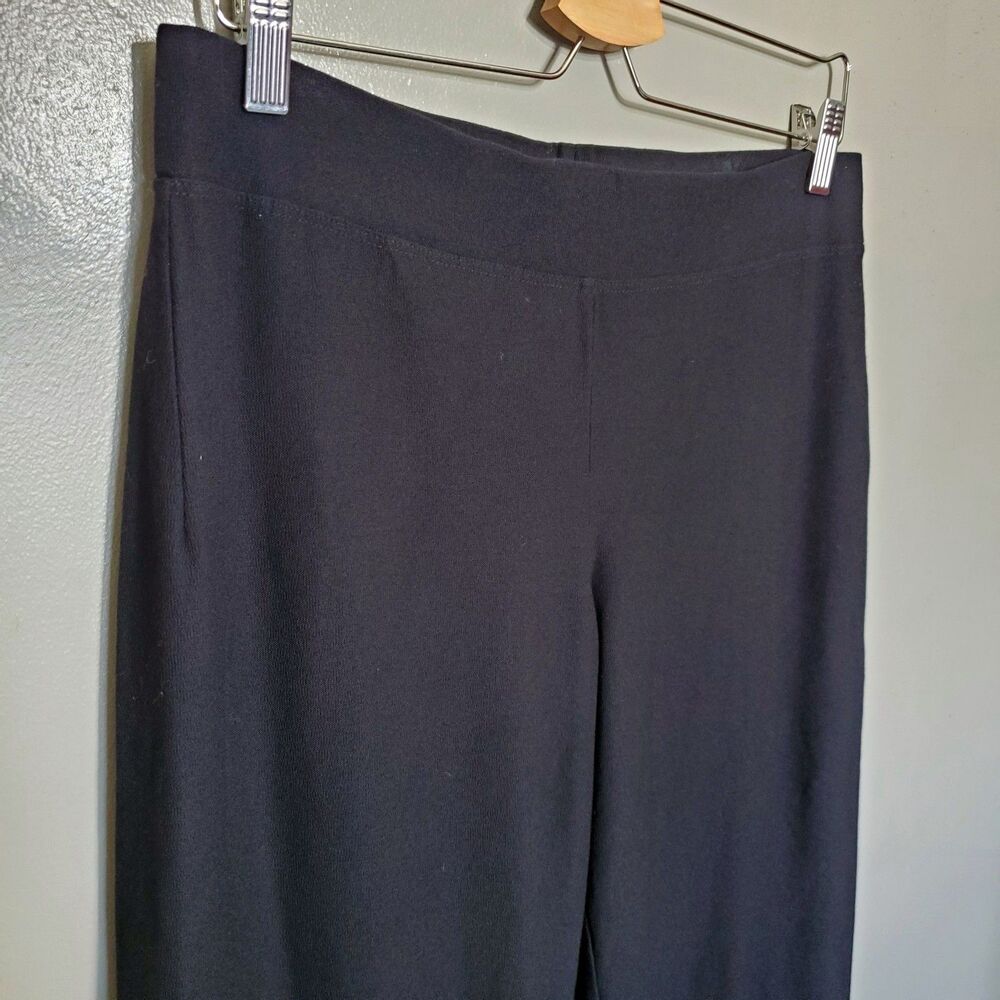 Eileen Fisher Black Pants Womens Size Medium Viscose Nylon Spandex Blend Pull On - Picture 3 of 7